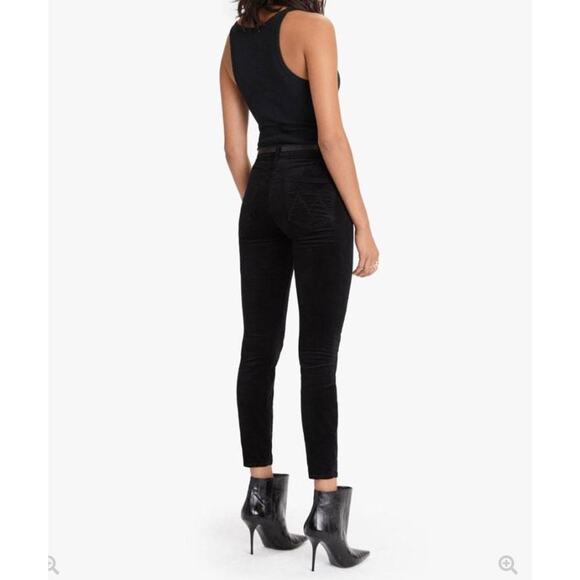 MOTHER‎ High Waisted Looker Ankle Velvet Jeans Soft Skills Black Sz 26 - Picture 2 of 11